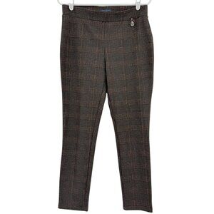 Tommy‎ Hilfiger Women's Pull-on Stretch Skinny Plaid Brown Pants Size 10 NWOT